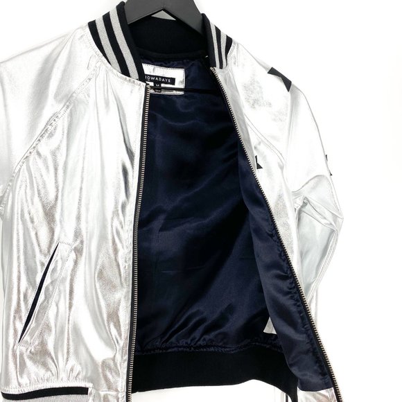 NOWADAYS x SKAI JACKSON Silver Bomber Jacket NWT - Picture 10 of 16